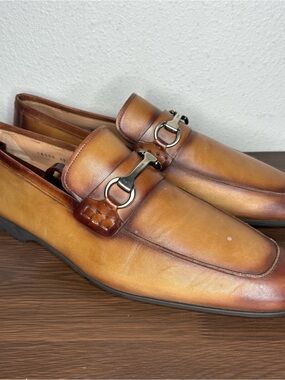 Magnanni Rafa II 18456 Brown Leather Horsebit Loafers Men's US 13 M EU 46